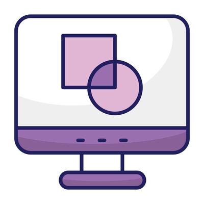 Math shapes on webpage, online geometric shapes icon