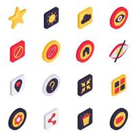 Set of Ux Isometric Icons vector