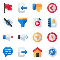 Set of User Interface Flat Icons vector