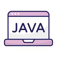 A flat design icon of java website vector
