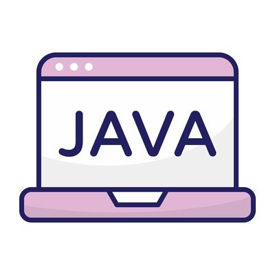 A flat design icon of java website