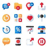 Set of Ui and Ux Flat Icons vector