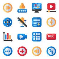 Set of Editable Flat Icons vector