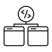 A flat design icon of web coding vector