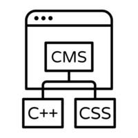 A flat design icon of web coding vector