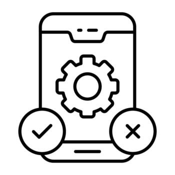 A unique design icon of mobile setting vector