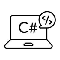 Conceptual flat design icon of system coding vector