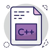 Editable design icon of c file vector