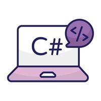 Conceptual flat design icon of system coding vector