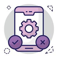 A unique design icon of mobile setting vector