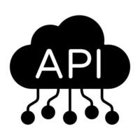 A colored design icon of cloud api vector