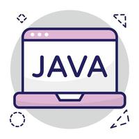 A flat design icon of java website vector