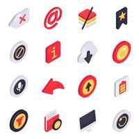 Set of User Interface Isometric Icons vector