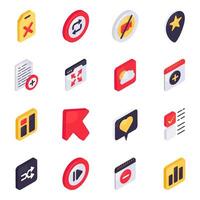 Set of Instruments Isometric Icons vector