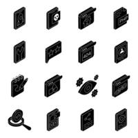 Set of Designing Tools Solid Icons vector