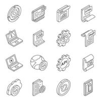 Set of Design Development Linear Icons vector