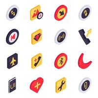 Set of Editable Isometric Icons vector