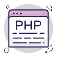 Conceptual flat design icon of css coding vector