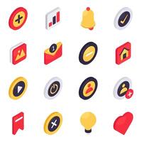 Set of Ui Isometric Icons vector