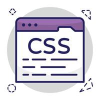 Conceptual flat design icon of css coding vector