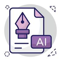 Editable design icon of ai file vector
