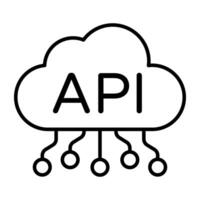 A colored design icon of cloud api vector