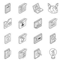 Set of Graphic Designing Linear Icons vector