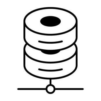 un plano icono diseño de red base de datos vector