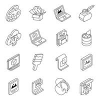 Set of Designing Linear Icons vector