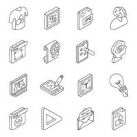 Set of Art Linear Icons vector