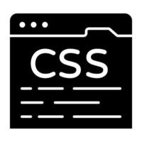 Conceptual flat design icon of css coding vector