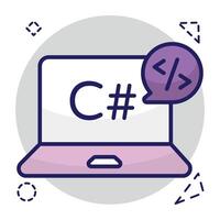 Conceptual flat design icon of system coding vector