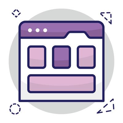 Trendy design icon of web design