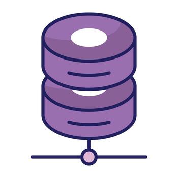 un plano icono diseño de red base de datos vector