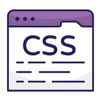 Conceptual flat design icon of css coding vector