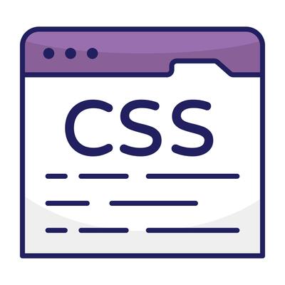 Conceptual flat design icon of css coding