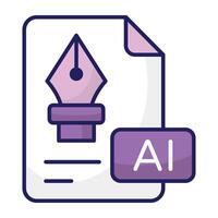 Editable design icon of ai file vector