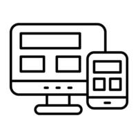 A flat design icon of responsive design vector