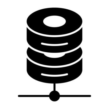 un plano icono diseño de red base de datos vector