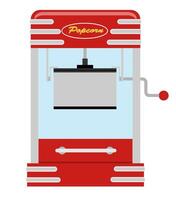 flat style popcorn making machine sweet snack illustration isolated on white background vector
