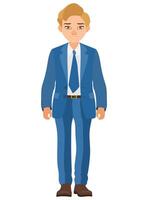 men business suit flat style illustration isolated on white background vector