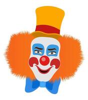 cheerful clown actor and circus character flat style illustration isolated on background vector