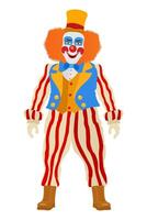 cheerful clown actor and circus character flat style illustration isolated on background vector