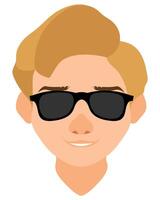 face young man with different hairstyles flat style illustration isolated on white background vector