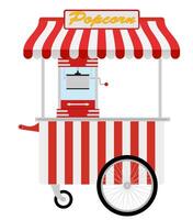 flat style popcorn making machine sweet snack illustration isolated on white background vector