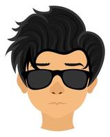 face young man with different hairstyles flat style illustration isolated on white background vector