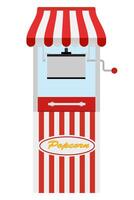 flat style popcorn making machine sweet snack illustration isolated on white background vector