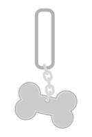 flat style dog collar medallion not to get lost badgepuppyillustration isolated on white background vector