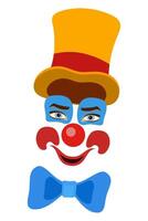cheerful clown actor and circus character flat style illustration isolated on background vector