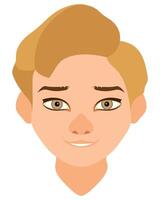 face young man with different hairstyles flat style illustration isolated on white background vector